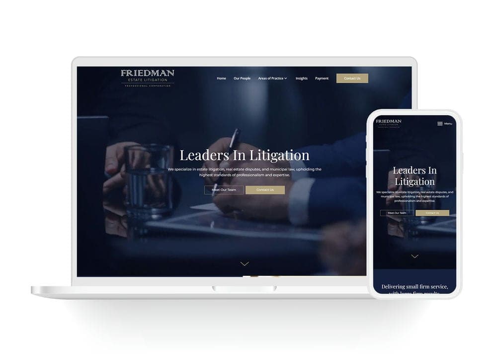 Friedman estate litigation web design project
