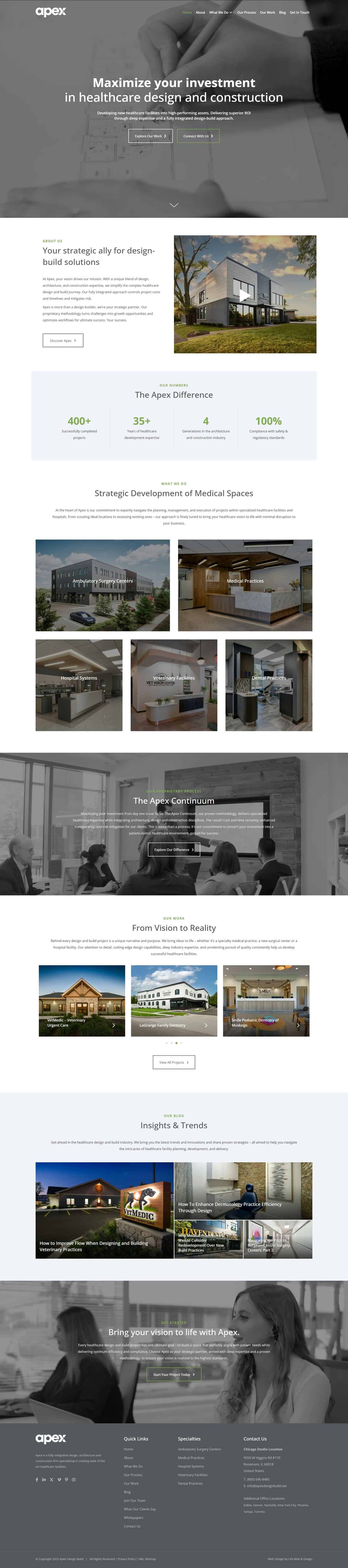 web design project for commercial builder in Chicago