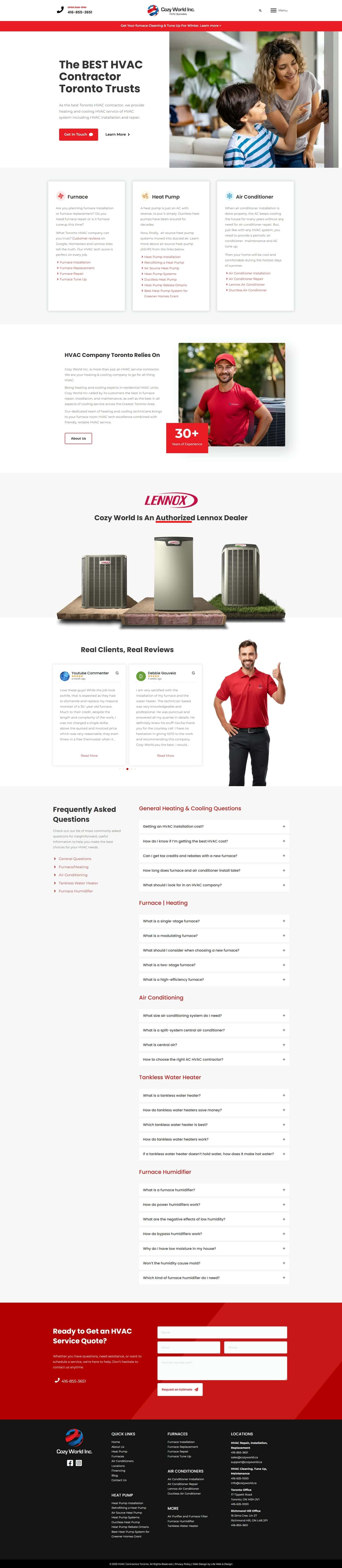 web design project for hvac company in Toronto