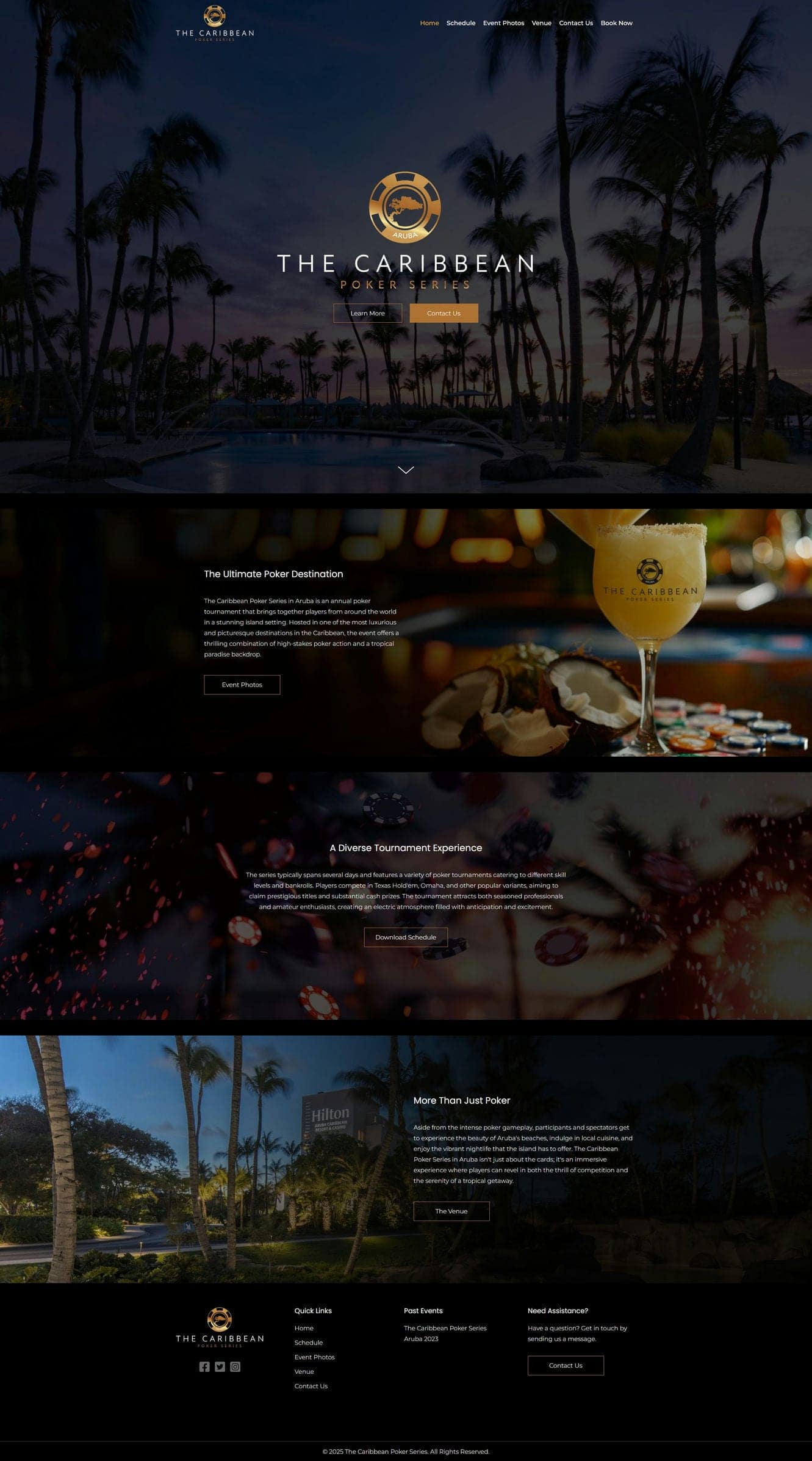 web design project for poker tournament in aruba